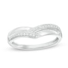 Thumbnail Image 0 of Previously Owned - 1/10 CT. T.W. Diamond Contour Wedding Band in 10K White Gold