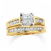 Thumbnail Image 1 of Previously Owned - 2 CT. T.W. Quad Princess-Cut Diamond Bridal Set in 14K Gold