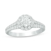 Thumbnail Image 1 of Previously Owned - Celebration Ideal 1-1/4 CT. T.W. Diamond Frame Engagement Ring in 14K White Gold