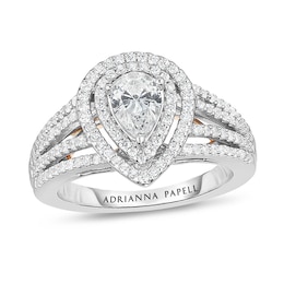 Previously Owned - Adrianna Papell 1-1/2 CT. T.W. Pear-Shaped Diamond Engagement Ring in 14K Two-Tone Gold