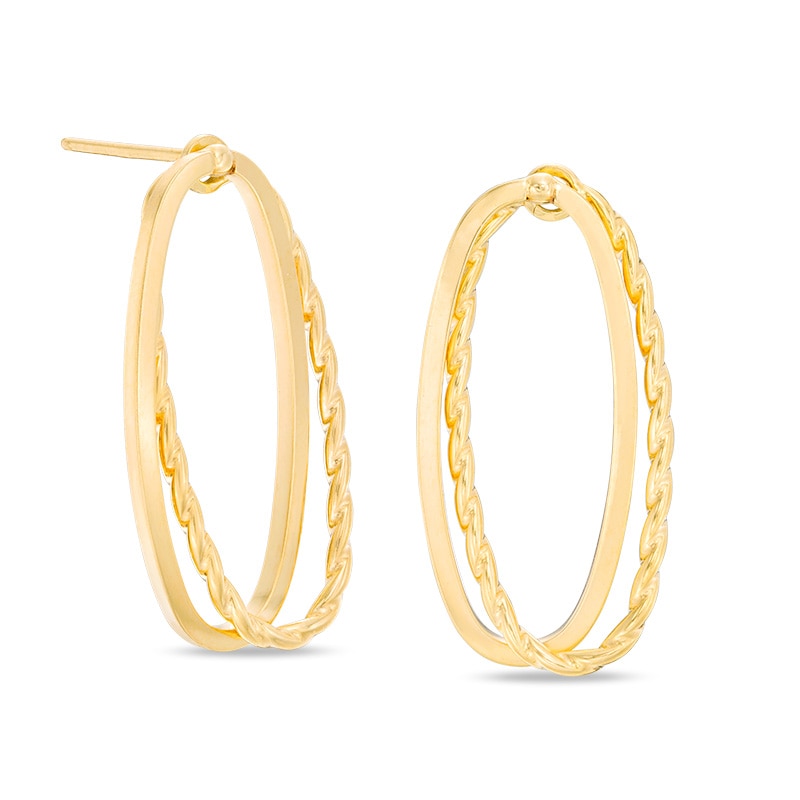 Previously Owned - Cascading Interlocking Oval Drop Earrings in 14K Gold
