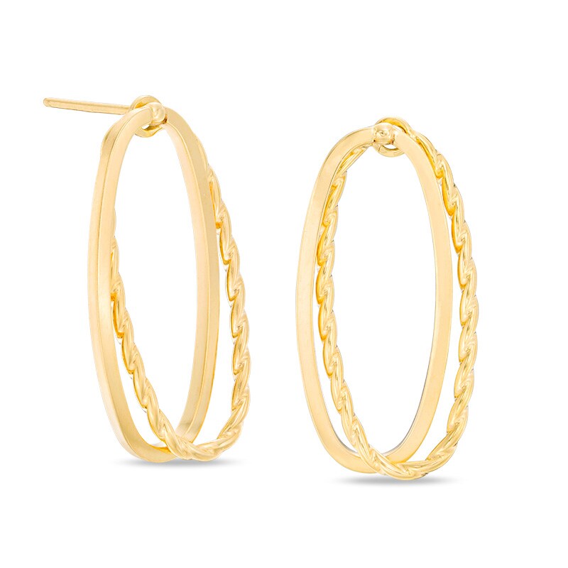 Previously Owned - Cascading Interlocking Oval Drop Earrings in 14K Gold