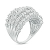 Thumbnail Image 1 of Previously Owned - 2 CT. T.W. Diamond Spiral Multi-Row Anniversary Ring in 10K White Gold