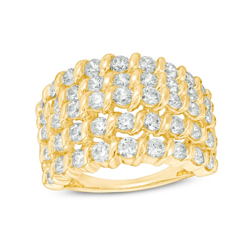 Main Image 1 of Previously Owned - 2 CT. T.W. Diamond Spiral Multi-Row Anniversary Ring in 10K Gold