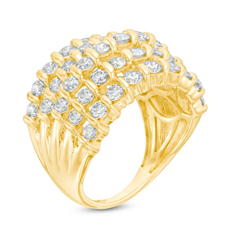 Previously Owned - 2 CT. T.W. Diamond Spiral Multi-Row Anniversary Ring in 10K Gold