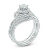 Thumbnail Image 2 of Previously Owned - 1 CT. T.W. Diamond Swirl Frame Three Piece Bridal Set in 14K White Gold