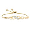 Thumbnail Image 1 of Previously Owned - 1/15 CT. T.W.  Diamond Twist Bolo Bracelet in 10K Gold - 9.5"