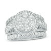 Thumbnail Image 1 of Previously Owned - 3-1/2 CT. T.W. Diamond Double Frame Three Piece Bridal Set in 14K White Gold