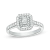 Thumbnail Image 0 of Previously Owned - 1/2 CT. T.W. Emerald-Cut Diamond Double Frame Engagement Ring in 14K White Gold