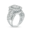 Thumbnail Image 1 of Previously Owned - 3 CT. T.W. Composite Diamond Oval Frame Multi-Row Engagement Ring in 10K White Gold