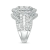 Thumbnail Image 3 of Previously Owned - 3 CT. T.W. Composite Diamond Oval Frame Multi-Row Engagement Ring in 10K White Gold