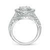 Thumbnail Image 4 of Previously Owned - 3 CT. T.W. Composite Diamond Oval Frame Multi-Row Engagement Ring in 10K White Gold
