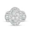 Thumbnail Image 5 of Previously Owned - 3 CT. T.W. Composite Diamond Oval Frame Multi-Row Engagement Ring in 10K White Gold