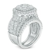 Thumbnail Image 2 of Previously Owned - 4 CT. T.W. Diamond Cluster Frame Three Piece Bridal Set in 14K White Gold