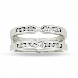 Previously Owned - 1/4 CT. T.W. Channel-Set Diamond Solitaire Enhancer in 14K White Gold