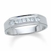 Previously Owned - Men's 1 CT. T.W. Square-Cut Channel-Set Diamond Wedding Band in 14K White Gold