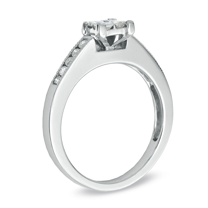 Previously Owned - 1/2 CT. T.W. Quad Diamond Engagement Ring in 10K White Gold