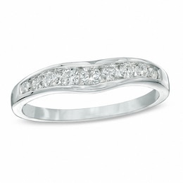 Previously Owned - 3/8 CT. T.W. Diamond Contour Band in 14K White Gold