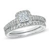 Thumbnail Image 1 of Previously Owned - Celebration Lux® 1-1/5 CT. T.W. Princess-Cut Diamond Bridal Set in 14K White Gold (I/SI2)
