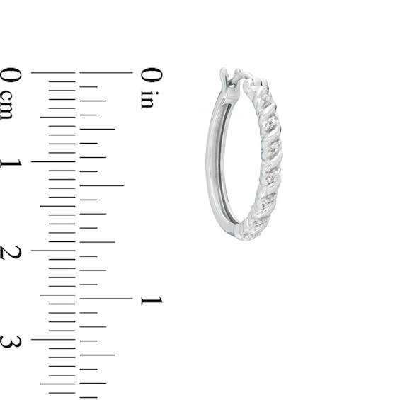 Previously Owned - 1/15 CT. T.W. Diamond Swirl Hoop Earrings in Sterling Silver Previously Owned - 1/15 CT. T.W. Diamond Swirl Hoop Earrings in Sterling Silver