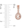 Thumbnail Image 2 of Previously Owned - Pear-Shaped Morganite and Diamond Accent Frame Drop Earrings in 10K Rose Gold