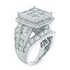 Thumbnail Image 2 of Previously Owned - 7 CT. T.W. Princess-Cut Composite Diamond Frame Triple Row Engagement Ring in 14K White Gold