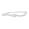Thumbnail Image 1 of Previously Owned - Ever Us® 1 CT. T.W. Two-Stone Diamond Bypass Bangle in 14K White Gold