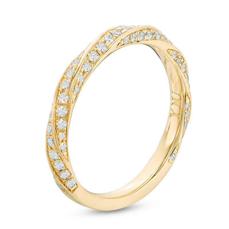 Main Image 2 of Previously Owned - YOU by Jean Dousset™ 1/2 CT. T.W. Diamond Twist Anniversary Band in 14K Gold (I/SI2)