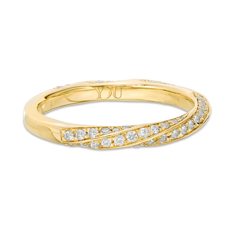 Main Image 3 of Previously Owned - YOU by Jean Dousset™ 1/2 CT. T.W. Diamond Twist Anniversary Band in 14K Gold (I/SI2)
