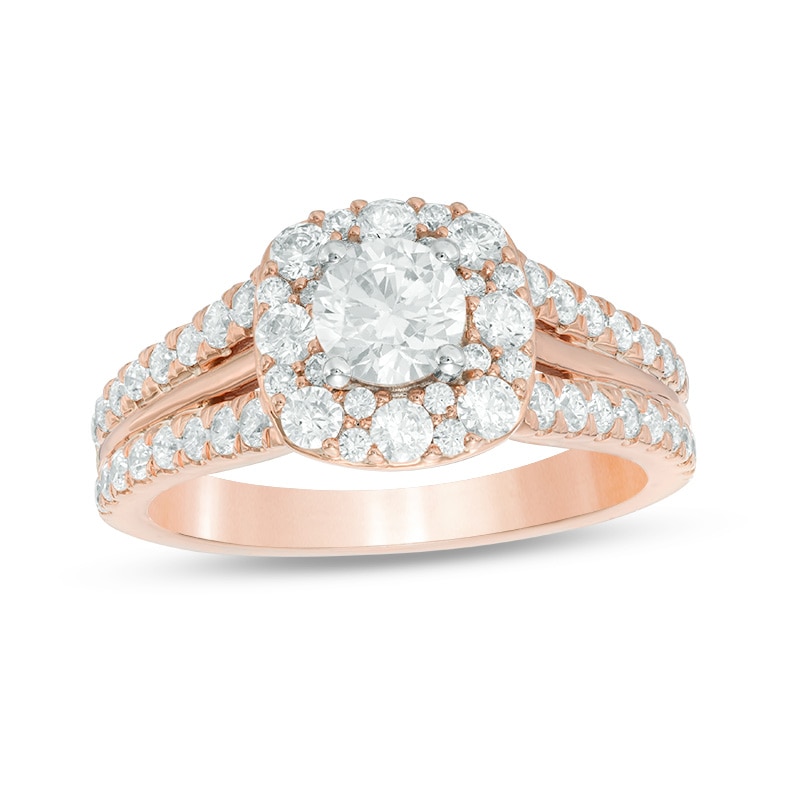 Previously Owned - Love's Destiny by Zales 1-1/2 CT. T.W. Diamond Cushion Engagement Ring in 14K Two-Tone Gold (I/I1)