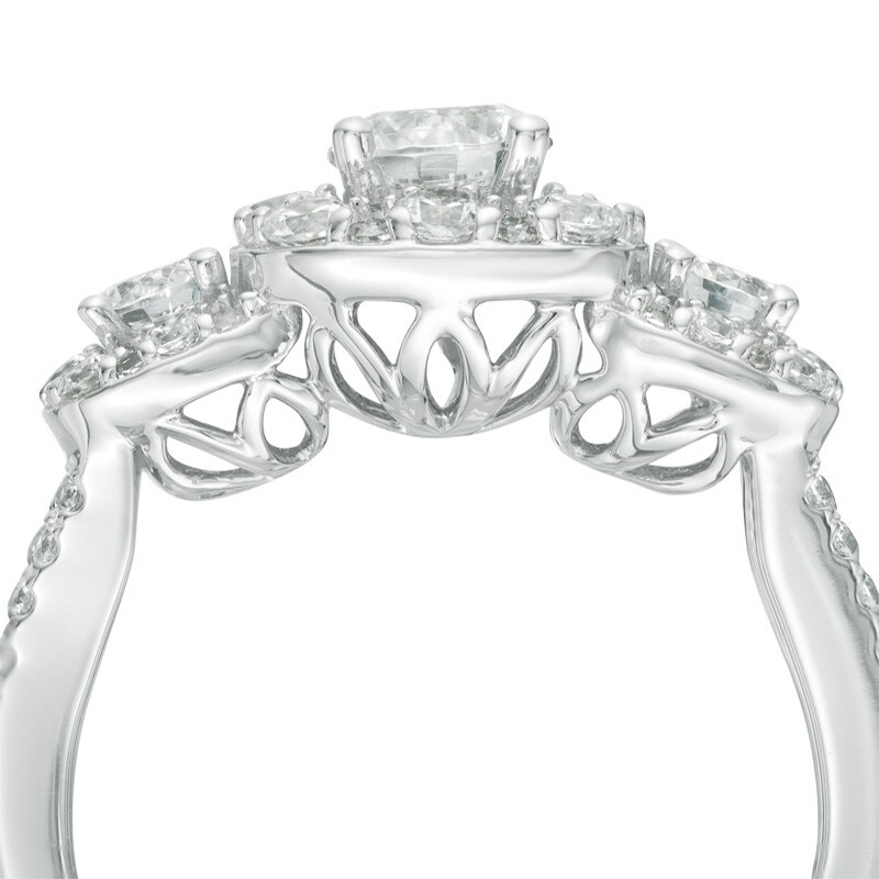 Main Image 3 of Previously Owned - Love's Destiny by Zales 1-5/8 CT. T.W. Diamond Three Stone Engagement Ring in 14K White Gold (I/I1)