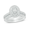 Thumbnail Image 0 of Previously Owned - 1-1/4 CT. T.W. Oval Diamond Double Frame Bridal Set in 14K White Gold