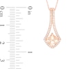 Thumbnail Image 2 of Previously Owned - 6.0mm Cushion-Cut Morganite and 1/5 CT. T.W. Diamond Pendulum Pendant in 10K Rose Gold