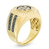 Thumbnail Image 2 of Previously Owned - Men's 1-1/2 CT. T.W. Enhanced Black, Champagne and White Diamond Signet Octagon Frame Ring in 10K Gold