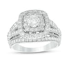 Thumbnail Image 0 of Previously Owned - 2 CT. T.W. Composite Diamond Frame Multi-Row Vintage-Style Engagement Ring in 14K White Gold