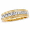 Thumbnail Image 1 of Previously Owned - 1/4 CT. T.W. Diamond Channel Milgrain Band in 14K Two-Tone Gold