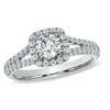 Thumbnail Image 0 of Previously Owned - Celebration Fire™ 1 CT. T.W. Diamond Frame Engagement Ring in 14K White Gold (H-I/SI1-SI2)