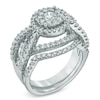 Thumbnail Image 1 of Previously Owned - 2 CT. T.W. Diamond Cluster Bridal Set in 14K White Gold