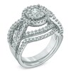 Thumbnail Image 1 of Previously Owned - 2 CT. T.W. Diamond Cluster Bridal Set in 14K White Gold
