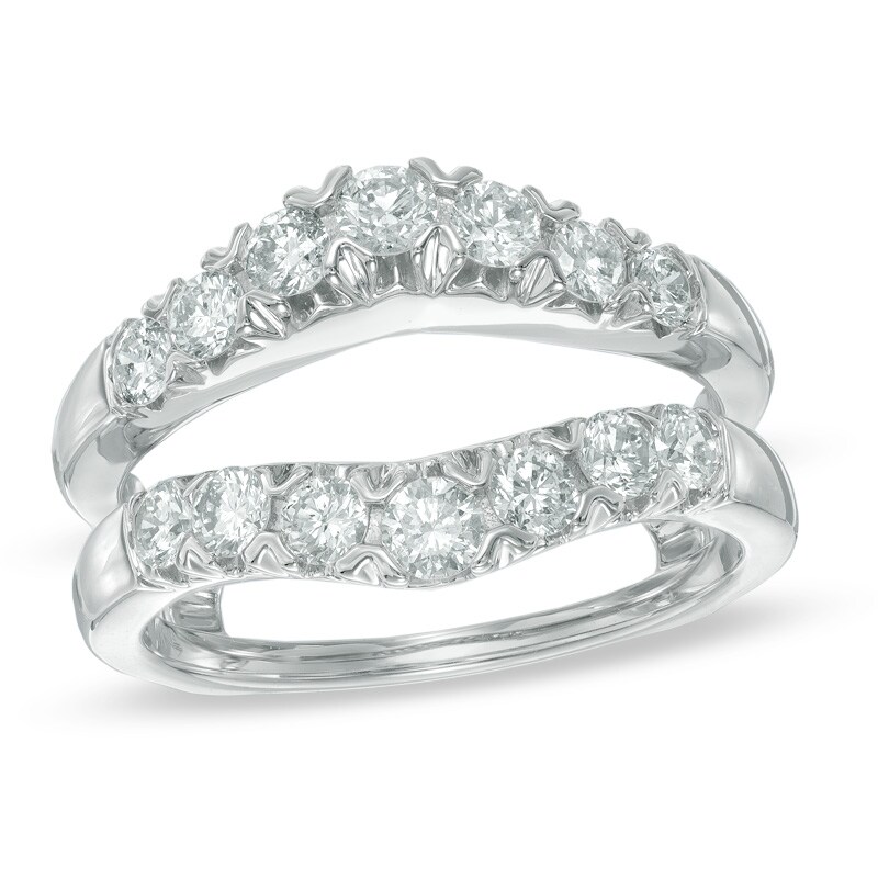 Main Image 1 of Previously Owned - 1 CT. T.W. Diamond Contour Solitaire Enhancer in 14K White Gold