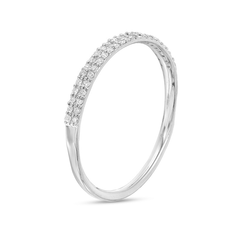 Main Image 2 of Previously Owned - 1/10 CT. T.W. Diamond Double Row Anniversary Band in 10K White Gold