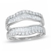 Thumbnail Image 1 of Previously Owned - 1 CT. T.W. Round and Baguette Diamond Wrap Solitaire Enhancer in 14K White Gold