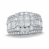 Thumbnail Image 0 of Previously Owned - 4 CT. T.W. Composite Princess-Cut Diamond Three Piece Bridal Set in 14K White Gold