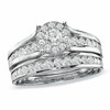Thumbnail Image 1 of Previously Owned - 1 CT. T.W. Diamond Frame Bridal Set in 14K White Gold