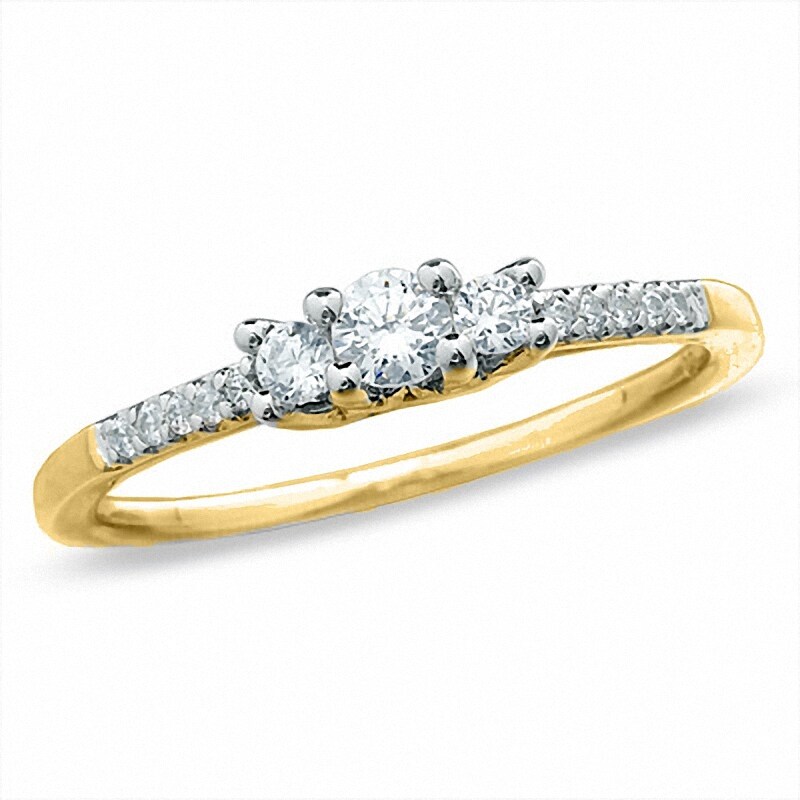 Main Image 1 of Previously Owned - 1/3 CT. T.W. Diamond Three Stone Ring in 10K Gold