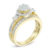 Thumbnail Image 2 of Previously Owned - 1 CT. T.W. Diamond Cluster Frame Bridal Set in 10K Gold