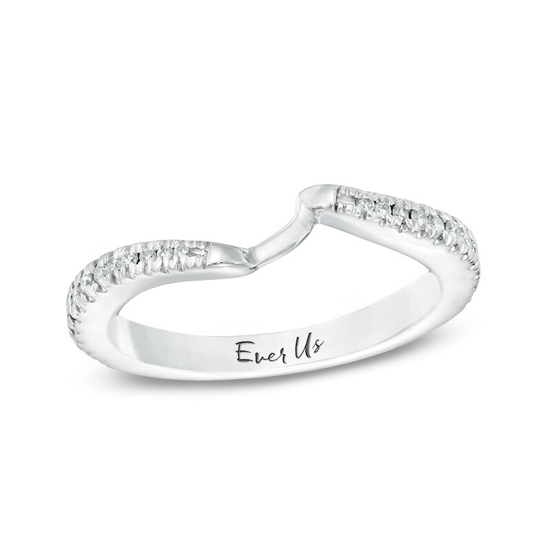 Main Image 1 of Previously Owned - Ever Us® 1/4 CT. T.W. Diamond Contour Band in 14K White Gold
