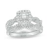Thumbnail Image 1 of Previously Owned - 5/8 CT. T.W. Princess-Cut Diamond Frame Twist Shank Bridal Set in 10K White Gold