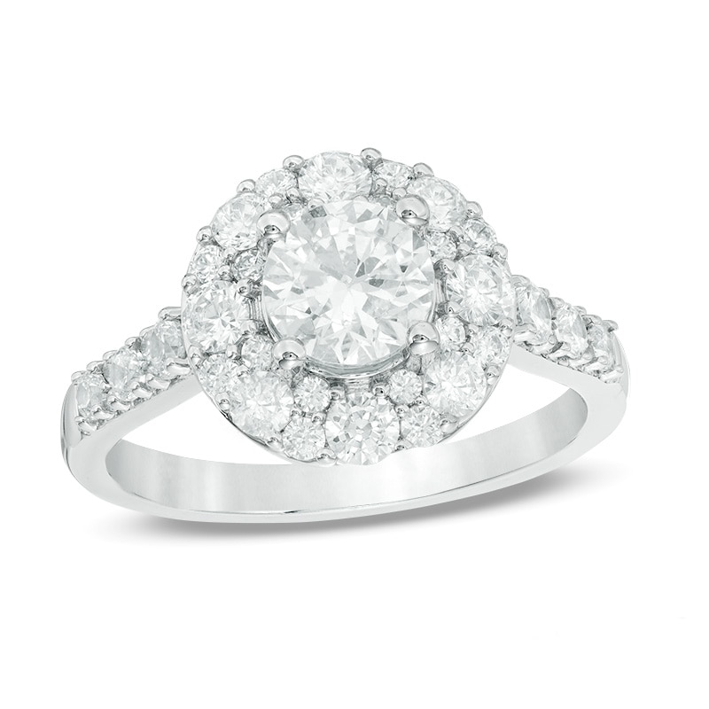 Main Image 1 of Previously Owned - Love's Destiny by Zales 2 CT. T.W. Diamond Frame Engagement Ring in 14K White Gold (I/I1)