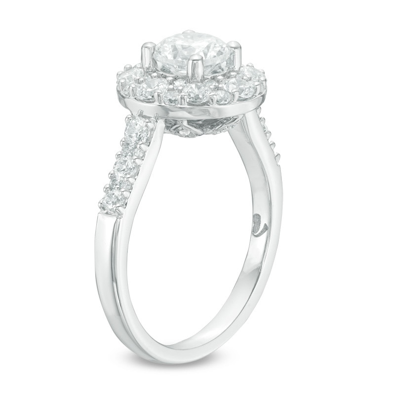 Main Image 2 of Previously Owned - Love's Destiny by Zales 2 CT. T.W. Diamond Frame Engagement Ring in 14K White Gold (I/I1)